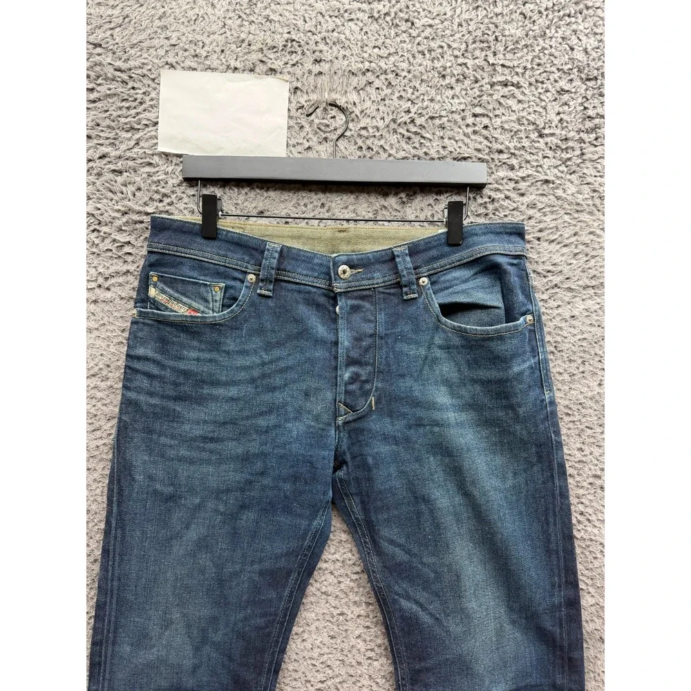 Diesel Larkee Regular Straight Leg Button-Fly Denim Jeans Blue Mens Size 34 x 32